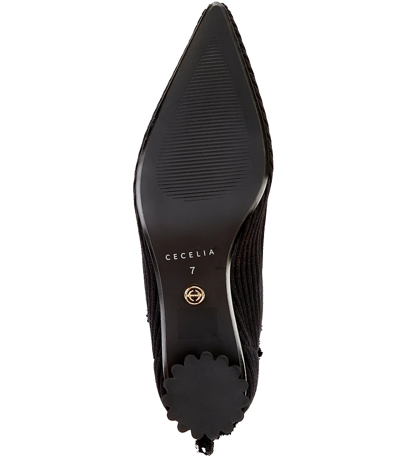 Cecelia New York Mandy Ribbed Knit Ruffle Trim Booties