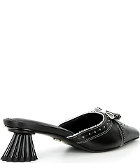 Cecelia New York Merry Leather Bow Flared Heel Mules