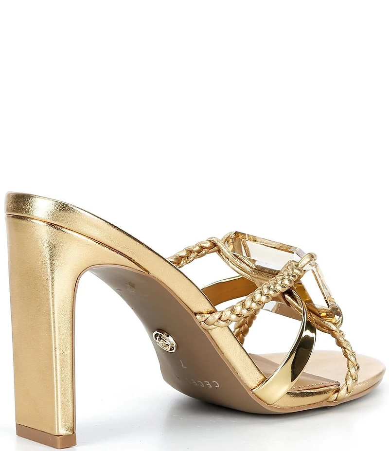 Cecelia New York Mina Block Heel Gem Dress Mules