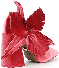 Cecelia New York Mislead Flower Velvet Block Heel Mary Jane Pumps
