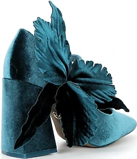 Cecelia New York Mislead Flower Velvet Block Heel Mary Jane Pumps