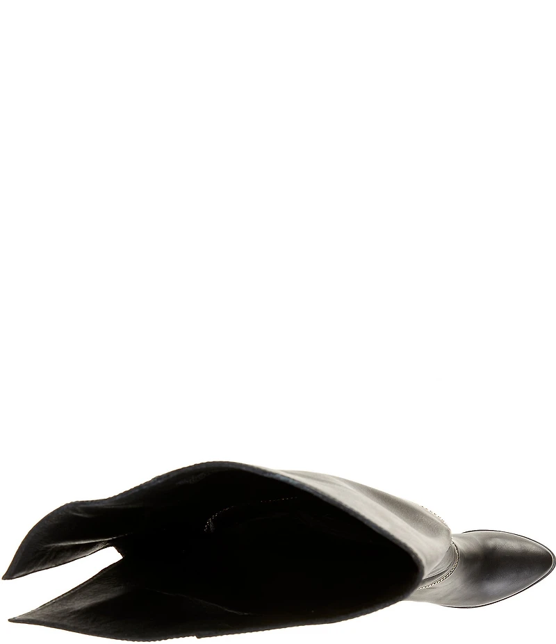 Cecelia New York Mocha Leather Zip Hardware Over The Knee Boots