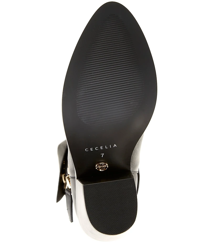 Cecelia New York Mocha Leather Zip Hardware Over The Knee Boots