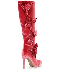 Cecelia New York Monica Flower Velvet Tall Stiletto Boots