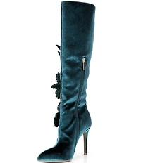 Cecelia New York Monica Flower Velvet Tall Stiletto Boots