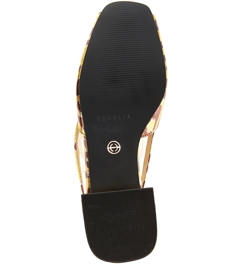 Cecelia New York Monty Leopard Print Patent Leather Slingback Peep Toe Loafers