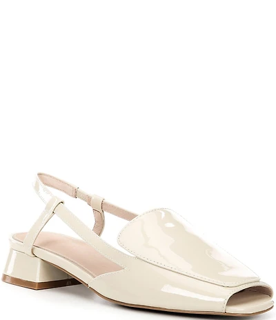 Cecelia New York Monty Patent Leather Slingback Peep Toe Loafers