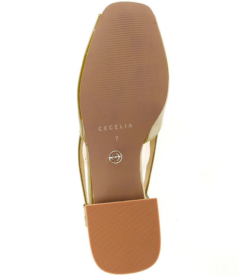 Cecelia New York Monty Patent Leather Slingback Peep Toe Loafers