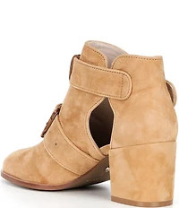 Cecelia New York Niles Suede Snake Buckle Hardware Cutout Booties