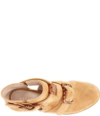 Cecelia New York Niles Suede Snake Buckle Hardware Cutout Booties