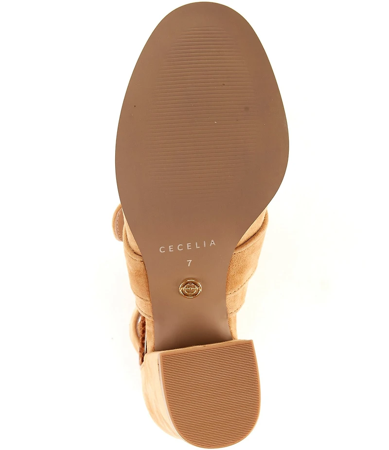 Cecelia New York Niles Suede Snake Buckle Hardware Cutout Booties
