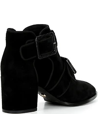 Cecelia New York Niles Suede Snake Buckle Hardware Cutout Booties