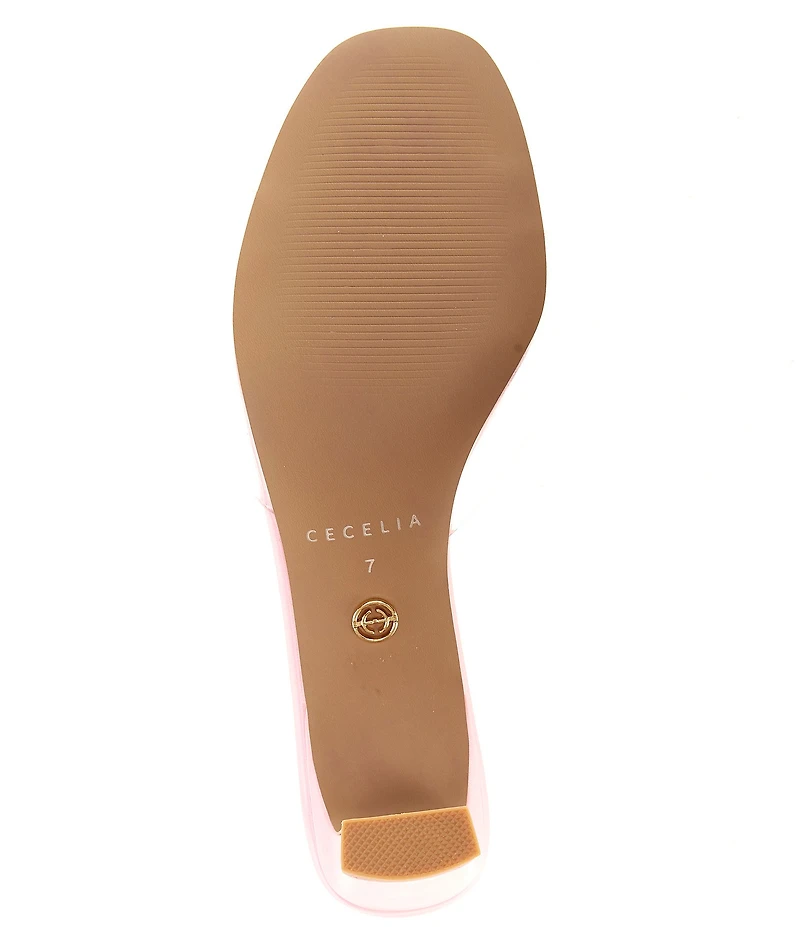 Cecelia New York Park Avenue Clear Vinyl Jewel Ornamented Slide Sandals