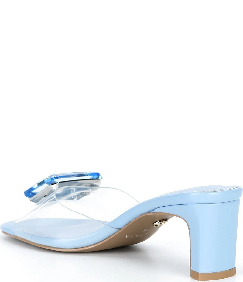Cecelia New York Park Avenue Clear Vinyl Jewel Ornamented Slide Sandals