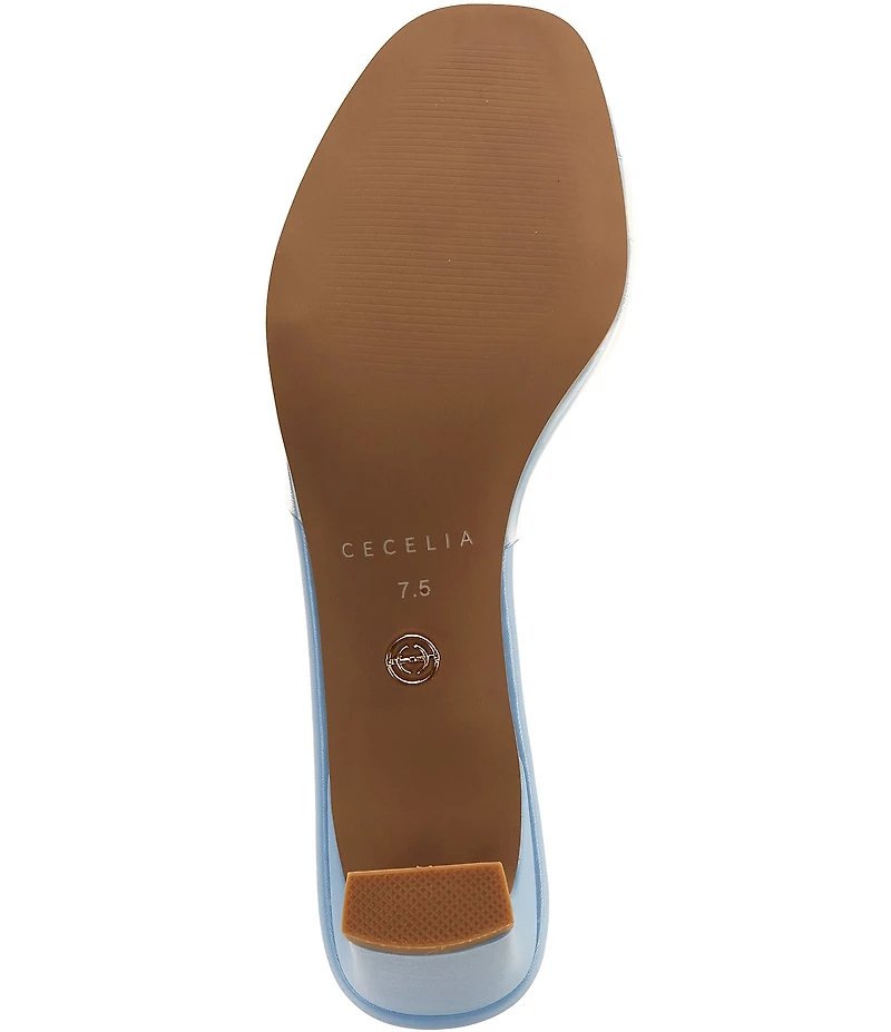 Cecelia New York Park Avenue Clear Vinyl Jewel Ornamented Slide Sandals