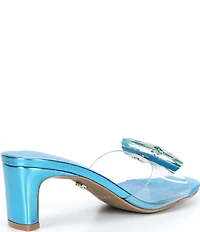 Cecelia New York Park Avenue Clear Vinyl Jewel Ornamented Slide Sandals