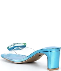 Cecelia New York Park Avenue Clear Vinyl Jewel Ornamented Slide Sandals