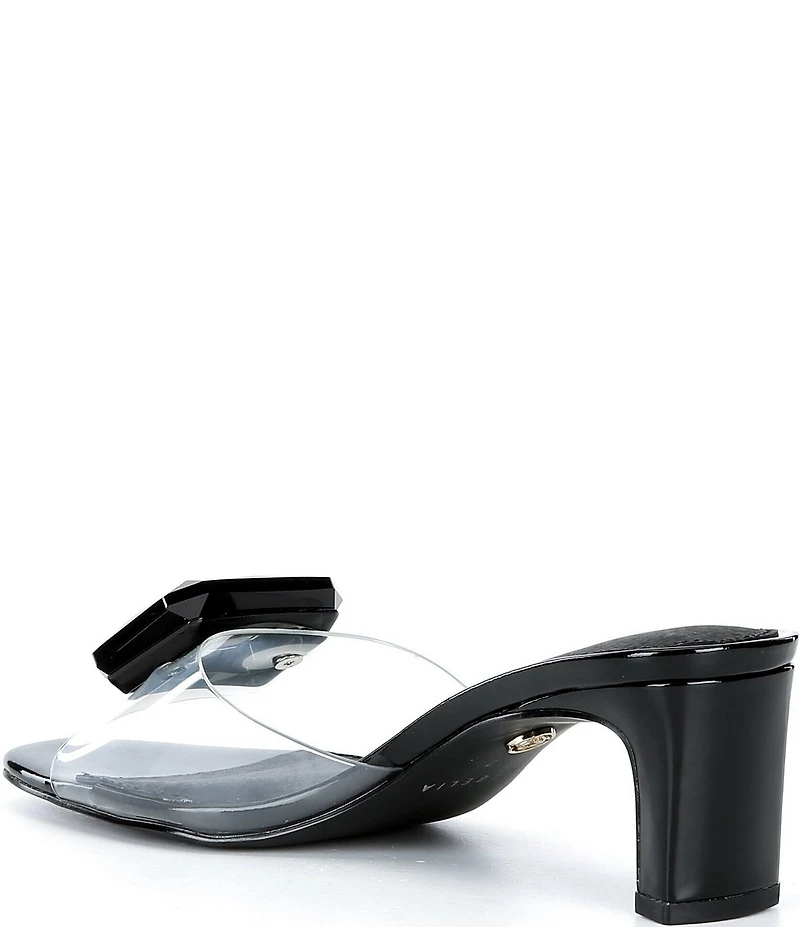Cecelia New York Park Avenue Clear Vinyl Jewel Ornamented Slide Sandals