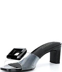 Cecelia New York Park Avenue Clear Vinyl Jewel Ornamented Slide Sandals