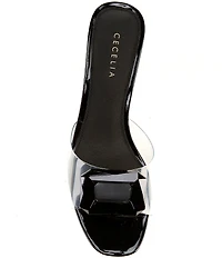 Cecelia New York Park Avenue Clear Vinyl Jewel Ornamented Slide Sandals