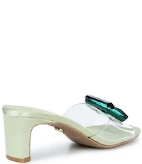 Cecelia New York Park Avenue Clear Vinyl Jewel Ornamented Slide Sandals