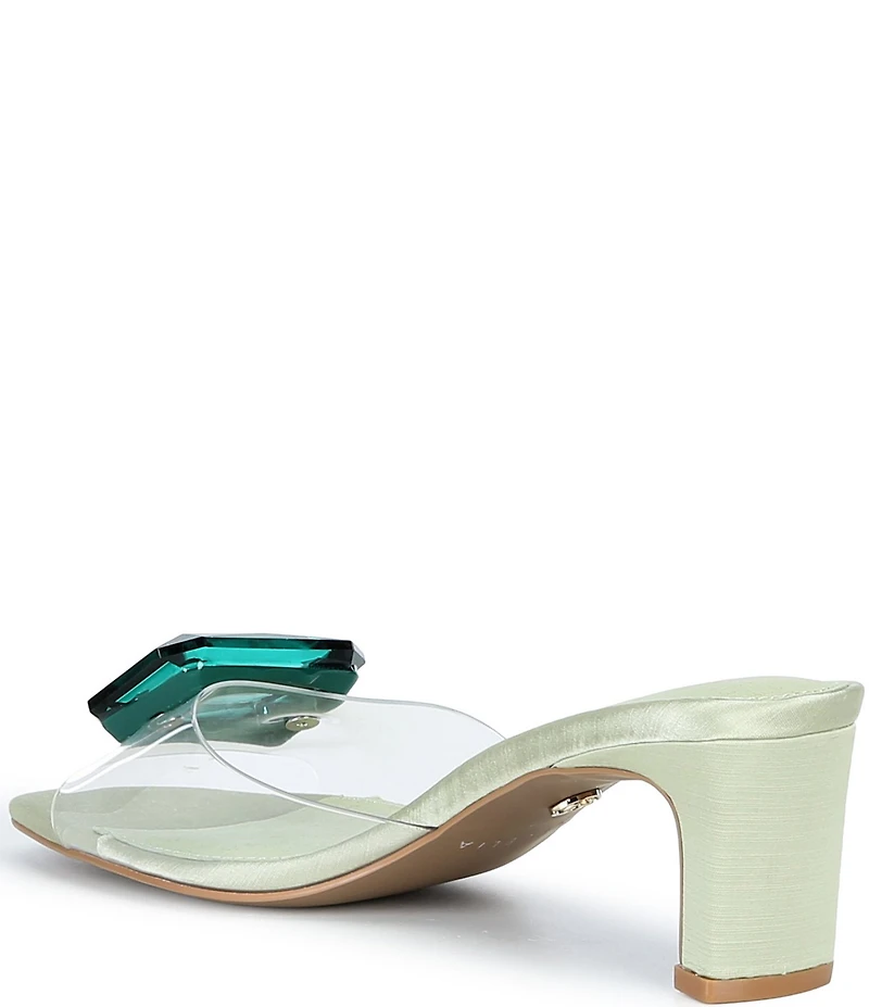 Cecelia New York Park Avenue Clear Vinyl Jewel Ornamented Slide Sandals