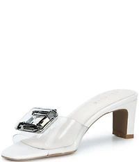 Cecelia New York Park Avenue Clear Vinyl Jewel Ornamented Slide Sandals