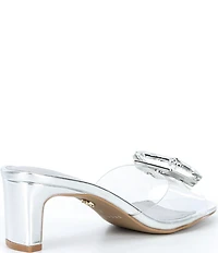 Cecelia New York Park Avenue Clear Vinyl Jewel Ornamented Slide Sandals