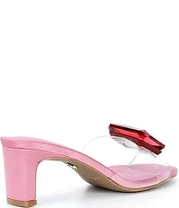 Cecelia New York Park Avenue Clear Vinyl Jewel Ornamented Slide Sandals