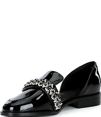 Cecelia New York Patent Crystal Embellished Ornament Loafers