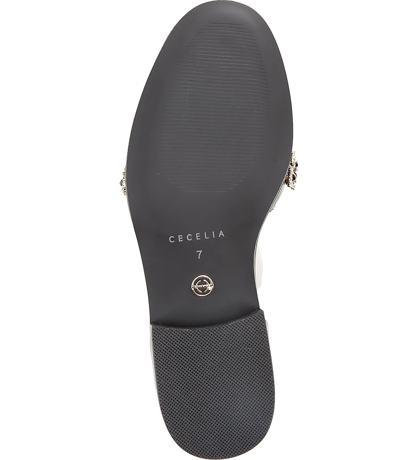 Cecelia New York Patent Crystal Embellished Ornament Loafers