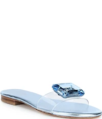 Cecelia New York Phillis Metallic Vinyl Slide Sandals