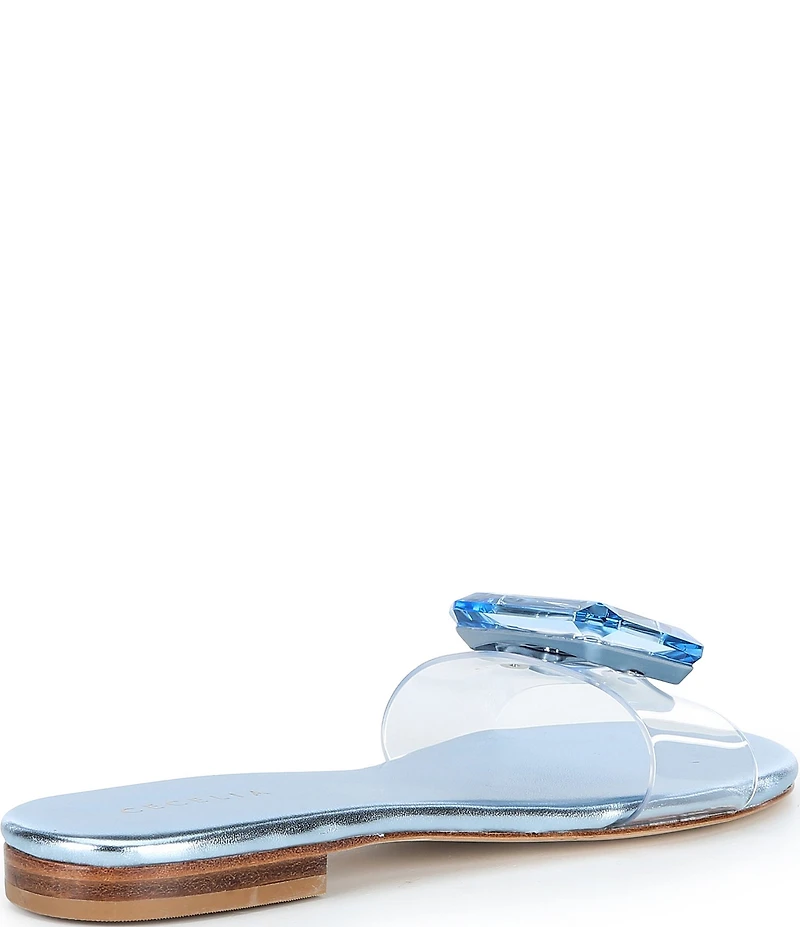 Cecelia New York Phillis Metallic Vinyl Slide Sandals