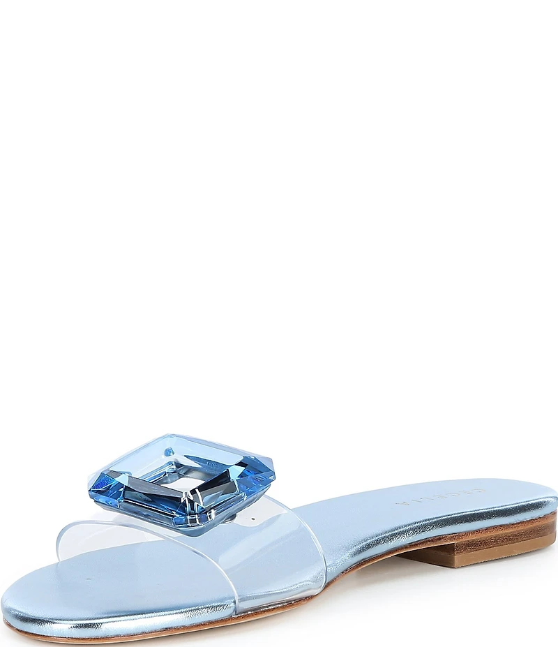 Cecelia New York Phillis Metallic Vinyl Slide Sandals