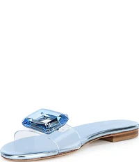 Cecelia New York Phillis Metallic Vinyl Slide Sandals