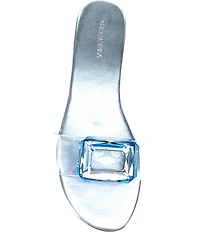 Cecelia New York Phillis Metallic Vinyl Slide Sandals