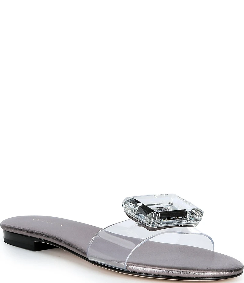 Cecelia New York Phillis Metallic Vinyl Slide Sandals