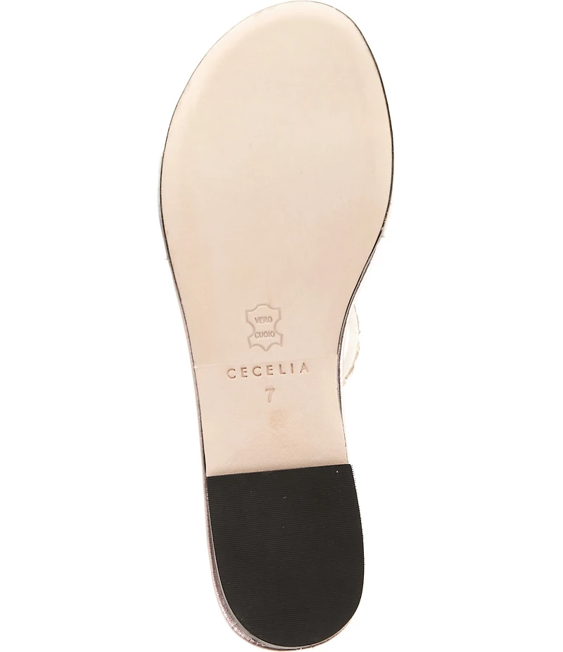 Cecelia New York Phillis Metallic Vinyl Slide Sandals