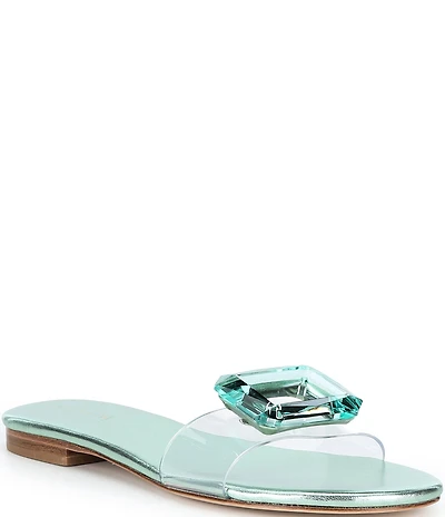Cecelia New York Phillis Metallic Vinyl Slide Sandals
