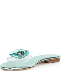 Cecelia New York Phillis Metallic Vinyl Slide Sandals