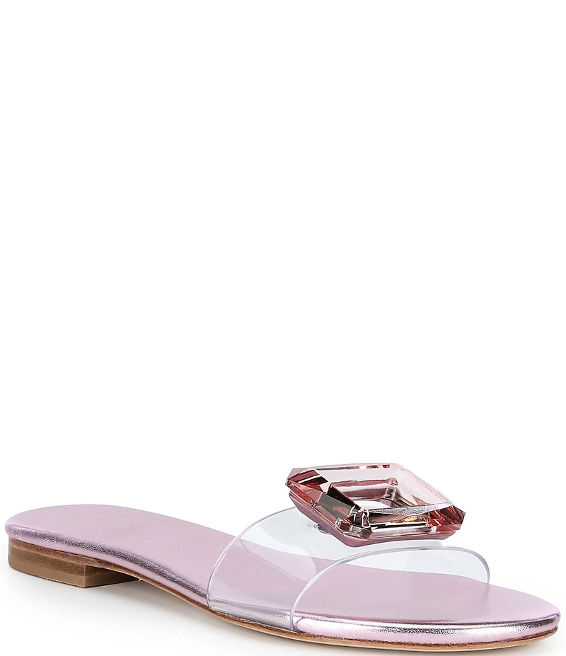 Cecelia New York Phillis Metallic Vinyl Slide Sandals
