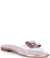 Cecelia New York Phillis Metallic Vinyl Slide Sandals
