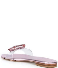 Cecelia New York Phillis Metallic Vinyl Slide Sandals