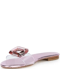Cecelia New York Phillis Metallic Vinyl Slide Sandals
