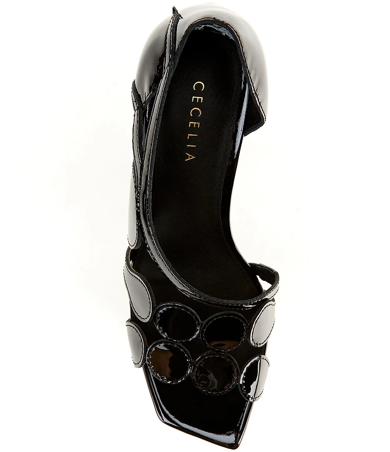 Cecelia New York Robert Patent Leather Circle Stiletto Dress Sandals