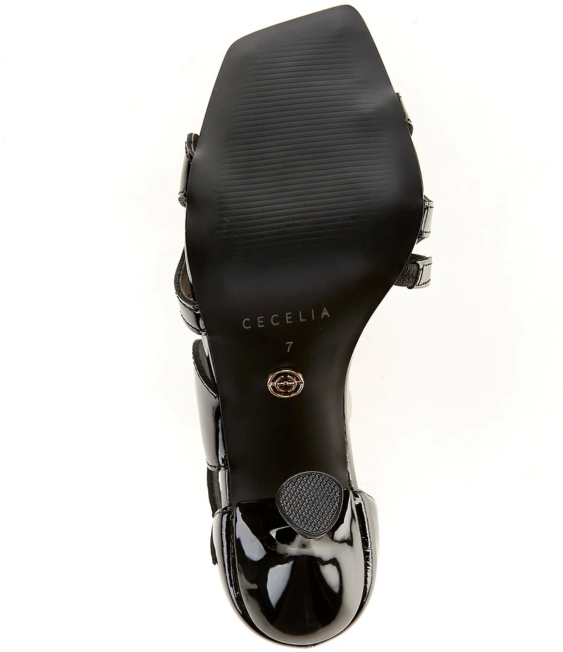 Cecelia New York Robert Patent Leather Circle Stiletto Dress Sandals