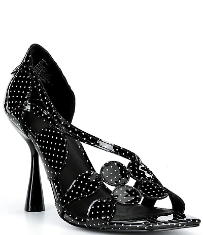 Cecelia New York Robert Patent Leather Circle Stiletto Dress Sandals