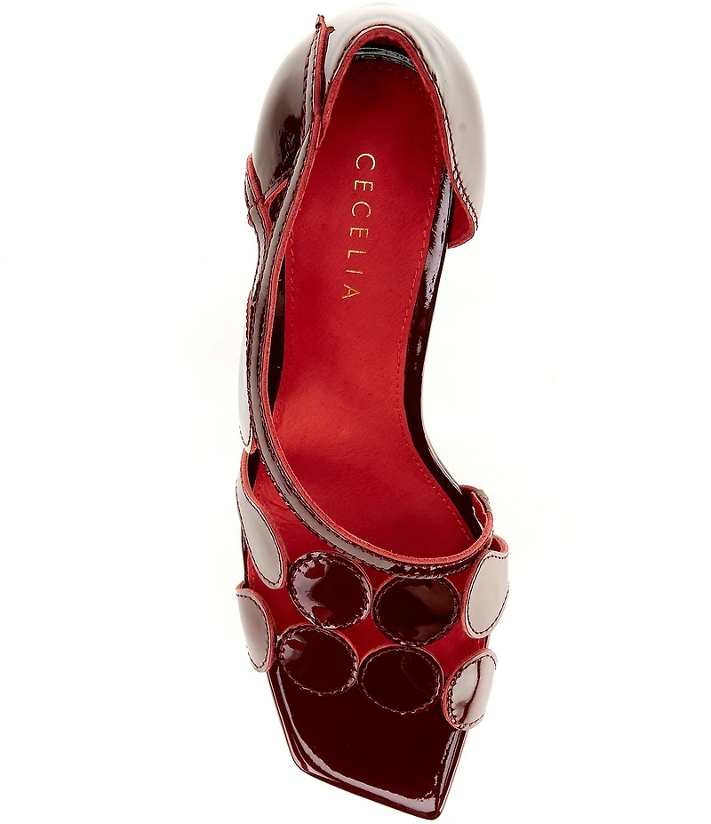 Cecelia New York Robert Patent Leather Circle Stiletto Dress Sandals