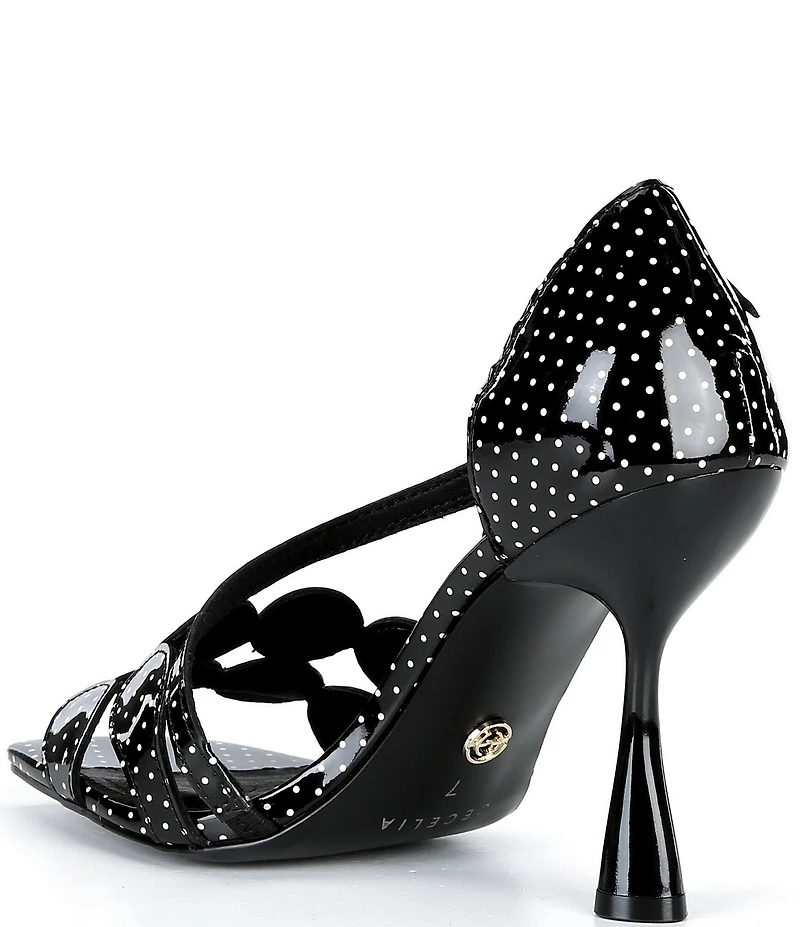 Cecelia New York Robert Patent Leather Polka Dot Stiletto Dress Sandals