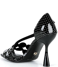 Cecelia New York Robert Patent Leather Polka Dot Stiletto Dress Sandals